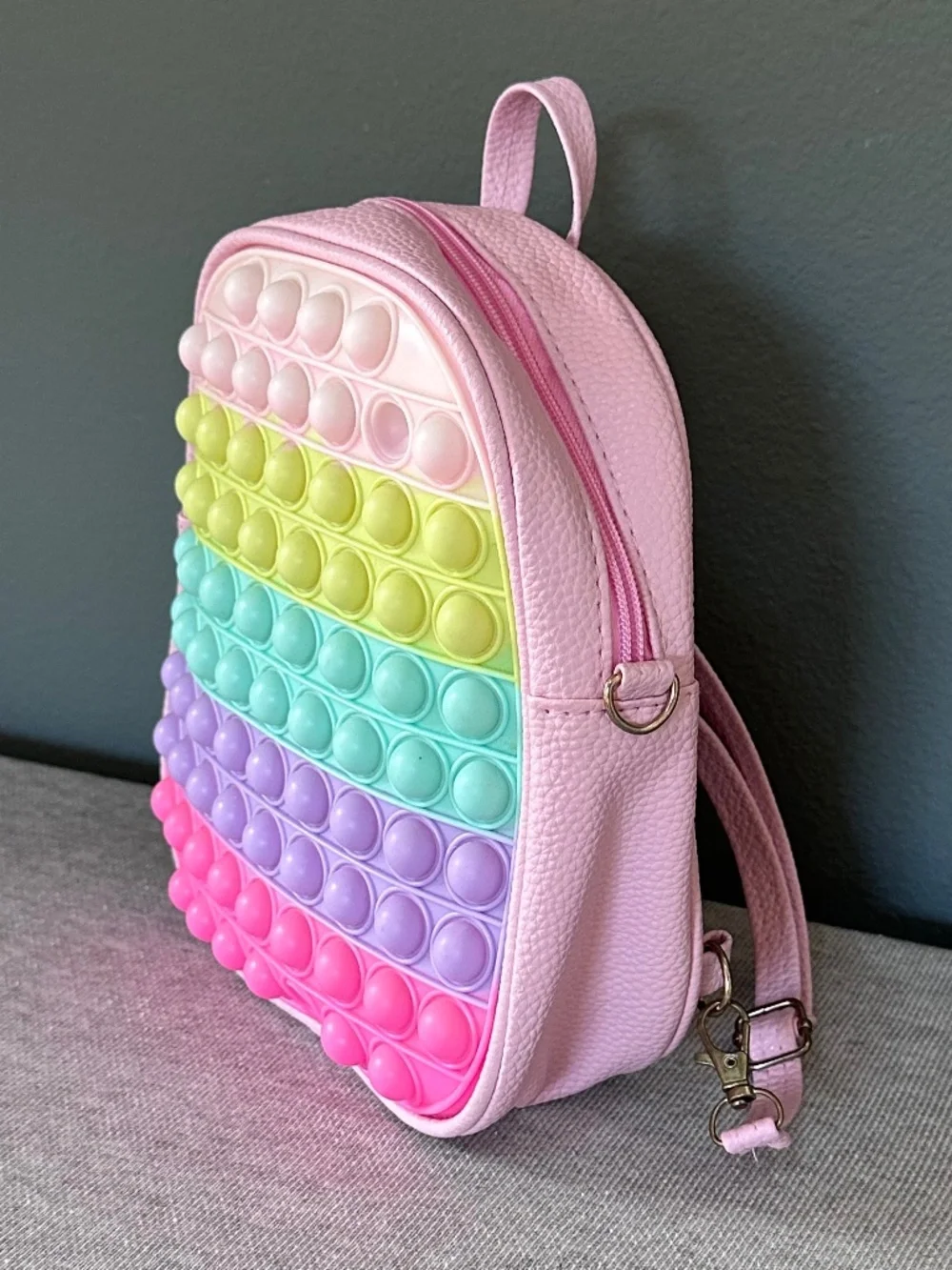 Pop Fidget Pastel Rainbow Mini Backpack